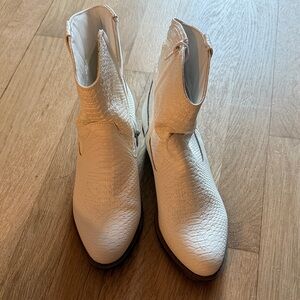 Brand new white booties size 6